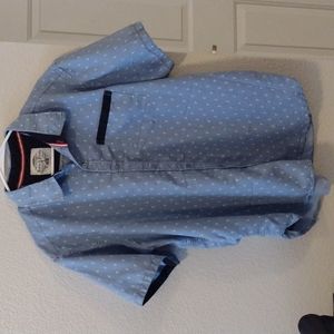 Authentic Denim & Rivets, Large, light blue anchor ⚓ Men's Shirt